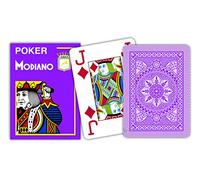 Modiano 300484 Cartes de Poker Cristallo 4 Index Violet