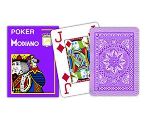 Modiano 300484 Cartes de Poker Cristallo 4 Index Violet