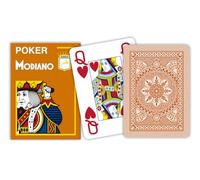 Modiano 300487 Jeu de Cartes de Poker Cristallo 4 Index Marron