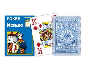 Modiano 300488 Jeu de Cartes de Poker Cristallo, 4 Index Bleu Clair