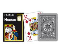 Modiano 3004881 Cartes de Poker Cristallo 4 Jumbo Index Noir