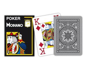 Modiano 3004881 Cartes de Poker Cristallo 4 Jumbo Index Noir