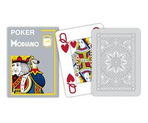 Modiano 3004882 Cartes de Poker Cristallo 4 Jumbo Index Gris