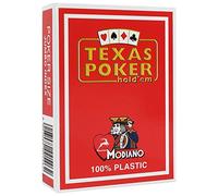 Modiano 300546 Cartes Texas Poker Jumbo en PVC Rouge
