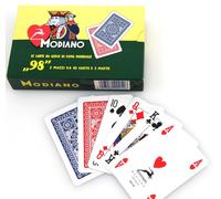 Modiano 98 Poker 2 Cartes Jeux Set Rouge Bleu Arrière Taille Fabriqué En Italie
