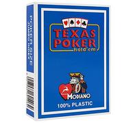 Modiano - Cartes à jouer Texas Hold'em Poker 100 % plastique, 2 coins, index jumbo