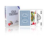 Modiano Old Trophy Jeu De Cartes Poker Bleu 100% Plastique