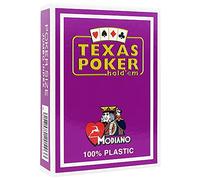 Modiano - Texas Hold'em Poker Cartes de Jeu en 100% Plastique, 2 Ecken, Jumbo-Index - Violet