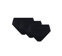 Modibodi Culotte Menstruelle Enfant - 3 Pack de Culotte Ado Bikini sans Couture Noire en Stretch Doux - Débit modéré 30ML-Noir 12-14 Ans