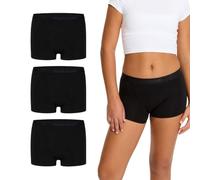 Modibodi Pantalon menstruel pour Adolescent Hipster Boyshort - Lot de 3 sous-vêtements menstruels - Débit modéré 30 ML - Noir-8-10