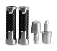 Modification Embouts de poignées guidon anti-vibrations pour NINJA 300 ABS Pour EX300 (2013-2021)(Silver)