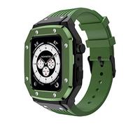 Modification MOD Kit pour la série de bandes 8 cas 7 6 5 4 SE 42 mm 44mm 45 mm Slicone Strap Metal Cadre Accessoires pour la série IWatch (Couleur: Green, Taille: 45 mm)