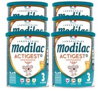 Modilac - Actigest+ Croissance - Aliment Lacté pour Enfant en Bas Age - Fabriqué en France Sans Huile de Palme - 3ème Age, de 12 à 36 Mois - Lot de 6x800g