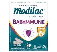 Modilac - Babymmune*, Complément Alimentaire pour Bébé - Compatible Lait Infantile et Lait Maternel - A Base de Lactoferrine** et de Zinc - Dès la Naissance - 30 Sticks de Poudre à Diluer