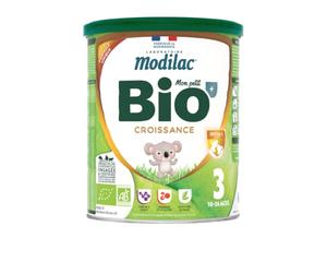 Modilac - Lait Infantile en Poudre Bio+ Croissance - Lait Écrémé Français, Riche en Acides Gras Essentiels, Certifié AB, Fabriqué en France Sans Huile de Palme - 12 à 36 Mois - 800g