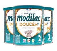Modilac - Lait Infantile en Poudre Doucéa Lf+2 - Lait 100% Français - Lactoferrine*, Vitamines**, DHA*** - Convient en Relais de l'Allaitement Maternel - 2e Age, de 6 à 12 Mois - Lot de 3x820g