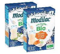 Modilac Mes Céréales du Soir Bio Nuit Calme et Riz Carotte Dès 4 mois 2x250g