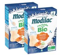 Modilac Mes Céréales du Soir Bio Riz Carotte Dès 4 mois Lot de 2x250g
