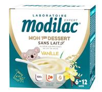 Modilac Mon 1er Dessert Sans Lait Vanille 6-36 Mois 10 Sachets