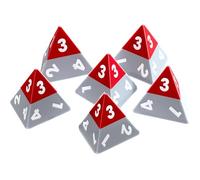 Modiphius Divertissement : Triangle Agency Dice Set (6d4) - 6 pièces, Matrice Pyramide en résine Rouge et Gris, Extension RPG, Jeu de rôle