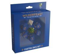 Modiphius Entertainment : Wilderfeast - Jeu de dés personnalisés - Lot de 7 dés uniques (5 x d6, 1 x d8, 1 x d20), bleu-vert-crème, accessoire de RPG, jeu de rôle