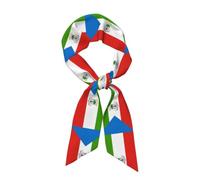 Modisches Kopftuch Aus Satin Für Damen Wie Seide,Aufdruck Der Flagge Von Äquatorialguinea Kleine Haarschals,Süßes Retro Satin Haarband Bandschal Bandanas Handtaschengriff Hutdekoration