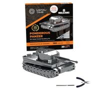 ModiTechX Puzzle 3D en métal - Véhicule mécanique Steampunk - Char tigre mécanique - Montage DIY - Modèle militaire - Kit de construction pour acier inoxydable - Cadeau d'anniversaire - Kit de