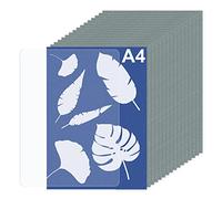 Modixun 16 feuilles de papier A4 imprimé soleil cyanotype + 1 feuille acrylique - Papier à dessin solaire épais - Papier à dessin à haute sensibilité - Impression naturelle - 21 x 29.7 cm