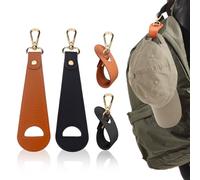 Modixun 4pcs sac de voyage capuchon clip, sac à dos sac à main pu en cuir hat Holder, baseball hat Holder sangle, bouton pression, pas d'indentation queue de cheval cap (Noir + brun)
