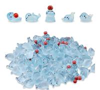 Modixun Lot de 100 mini figurines d'animaux phosphorescentes en résine - 5 styles - Petites créatures marines - Figurines miniatures mignonnes en vrac pour aquarium, animaux de bureau, jardin féérique