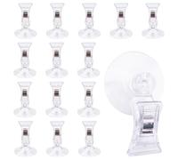 Modixun Lot de 15 clips à ventouse, clips de rideau de douche, crochets à ventouse avec clips pour fenêtre en verre, affichage publicitaire, support de plantes d'aquarium, voiture, maison, bureau