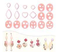 Modixun Lot de 18 emporte-pièces en argile polymère pour boucles d'oreilles, formes géométriques, fleurs, papillons, feuilles, moules en argile polymère, outils de fabrication de bijoux (18)