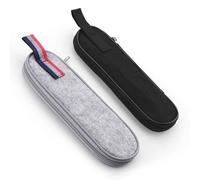 Modixun Lot de 2 étuis de transport pour ustensiles de voyage en feutre avec fermeture éclair pour baguettes, paille, cuillère, couteau, fourchette