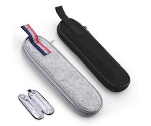 Modixun Lot de 2 étuis de transport pour ustensiles de voyage en feutre avec fermeture éclair pour baguettes, paille, cuillère, couteau, fourchette