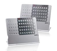 Modixun Lot de 2 mini calendriers perpétuels créatifs en alliage d'aluminium, petit calendrier mensuel réglable pour bureau à domicile, utilisation pendant 100 ans