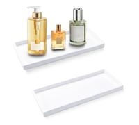 Modixun Lot de 2 plateaux de salle de bain en silicone de 30 cm pour évier de cuisine, réservoir de toilettes, comptoir de salle de bain pour bougie parfumée (blanc)
