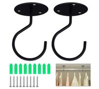 Modixun Lot de 2 supports de tringle de placard en métal robuste de 3,8 cm avec vis pour armoire, étagère, tringle à rideaux de plafond
