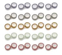 Modixun Lot de 20 Etui lentilles de Contact Transparents, boîtier lentilles Contact étanches à 5 Couleurs, kit de Support de lentilles de Contact, avec Marque L/R, Style A