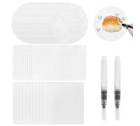 Modixun Lot de 30 feuilles de papier texturé magique en mousse pour peinture 3D avec 2 pinceaux à eau pour loisirs créatifs et fournitures d'art, rond + rectangulaire + carré