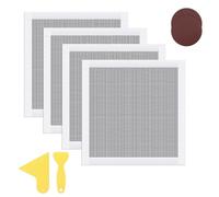 Modixun Lot de 4 kits de réparation autocollants pour cloison sèche - 30 x 30 cm - Pour grands trous - En fibre de verre - Feuille d'aluminium - Pour réparation murale et plafond - Avec 2 papiers de