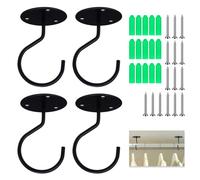 Modixun Lot de 4 supports de tringle de placard en métal robuste de 3,8 cm avec vis pour penderie, étagère, placard, tringle à rideaux de plafond