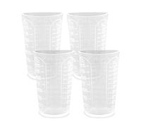 Modixun Lot de 4 tasses à mesurer en résine de silicone épaisse avec 3 unités de mesure, gobelets de mélange en silicone anti-adhésif pour résine époxy 50 ml