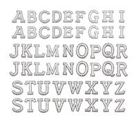 Modixun Lot de 52 écussons thermocollants en forme de lettres de l'alphabet de A à Z à coudre ou à thermocoller pour tissu, loisirs créatifs, sacs en tissu, style A