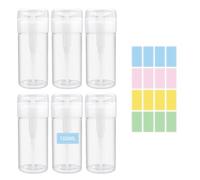 Modixun Lot de 6 Pompes pour dissolvant de Vernis à Ongles, Distributeur d'alcool à Pression verrouillable, Flacon Vide pour Liquide avec Autocollants pour démaquillant, Eau micellaire, 100 ML