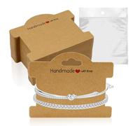 Modixun Lot de 70 cartes de présentation pour bracelet avec sacs transparents, emballage de bracelet pour petite entreprise, bijoux à suspendre, fournitures professionnelles pour la vente de bracelets