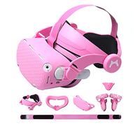 MODJUEGO Sangle de tête de Rechange pour Oculus Quest 2, Sangle Frontale réglable avec Coque en Silicone pour Manette Tactile de réalité virtuelle et Coque de Protection Avant de Rechange (Rose)