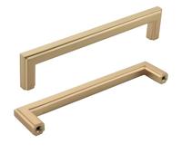 Modket Lot de 10 poignées d'armoire de cuisine en or champagne brossé de 128 mm d'écart entre les trous : 128 mm