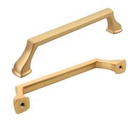 Modket Lot de 10 poignées d'armoire de cuisine en or champagne brossé de 128 mm d'écart entre les trous pour armoires, placards, tiroirs