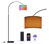 Modlicht Lampadaire intelligent, fonctionne avec Alexa et Google Home, lampadaire RVB dimmable, changement de couleur, pour ambiance de fête ou de fête, lampe à arc WiFi E27 9W pour salon, chambre