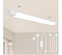 Modlicht Tube Neon LED Étanche IP65 120cm - 36W 4000lm BlancNeutre 4000K, Avec Prise, Connectable (Garage/Sous-sol)